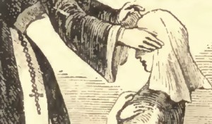 Psallentes' Cloistered, fragment of a 19th century drawing, unknown artist