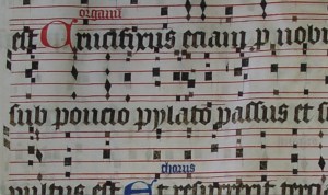 Psallentes' Ethica - fragment from B-Gu Ms 14 (Ghent, Graduale end 15th century)