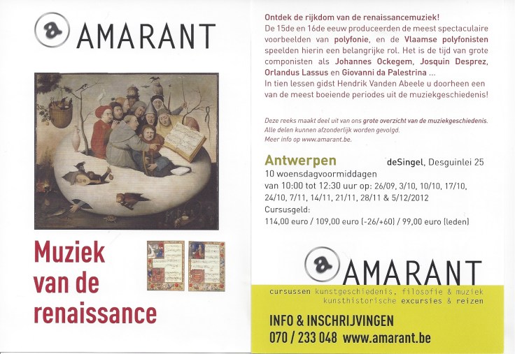 Amarant Renaissance Hendrik Vanden Abeele Psallentes