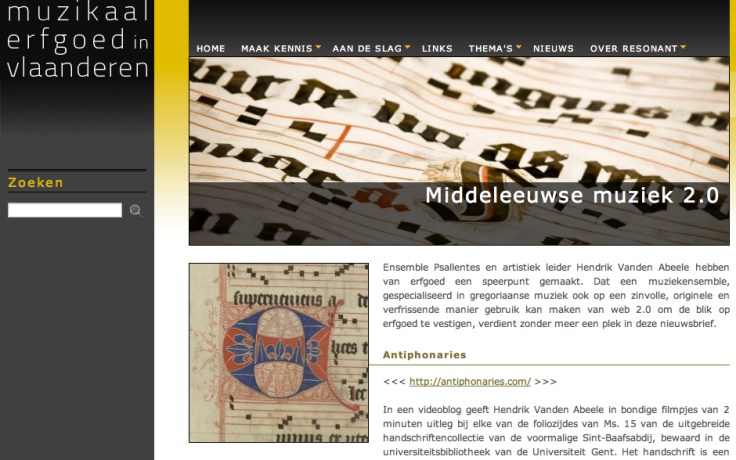 over Psallentes op Nieuwsbrief Resonant - Hendrik Vanden Abeele & de Antiphonary Walkthrough