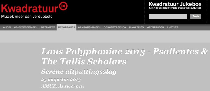 Kwadratuur: Psallentes & The Tallis Scholars