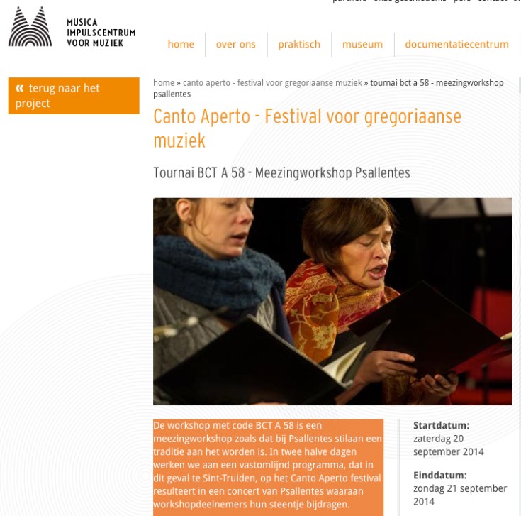 Psallentes Canto Aperto Sint-Truiden 2014