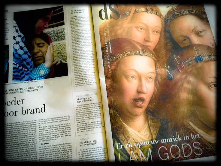 Cultuurbijlage. Psallentes en Lam Gods.