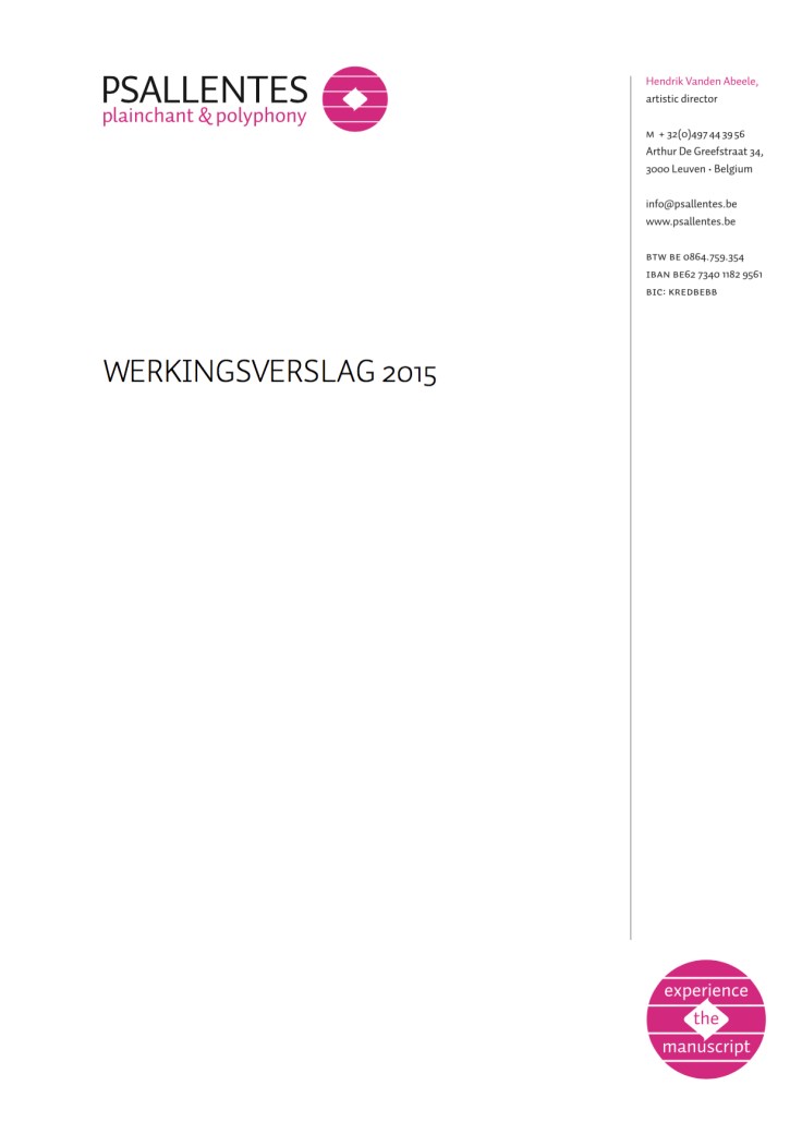 Werkingsverslag Cover