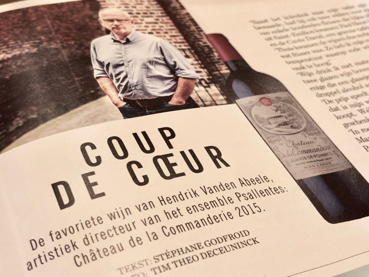 Hendrik Vanden Abeele Psallentes Sabato De Tijd wijn 2018 Convento